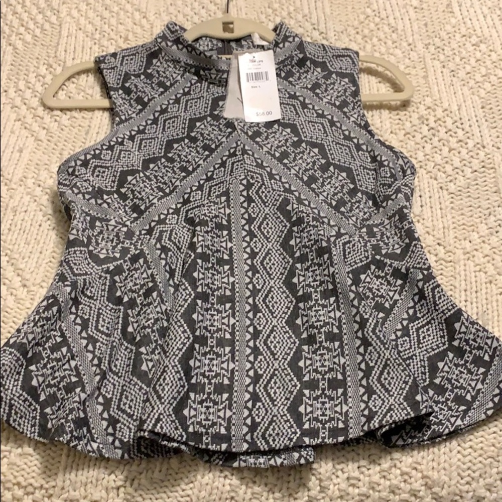 Sugarlips Printed High Neck Mantra Top NWT